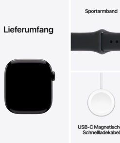 Apple Watch Series 11, Aluminium Space Gray Sport Band – Bild 6