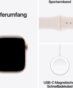 Apple Watch Series 11, Aluminium Rose Gold Sport Band Light – Bild 8