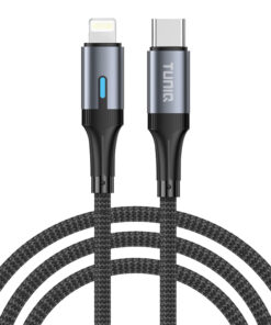 TUNIQ 27W USB-C zu Lightning Kabel 100cm - Schnellladekabel - Schwarz