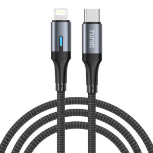 TUNIQ 27W USB-C zu Lightning Kabel 100cm - Schnellladekabel - Schwarz