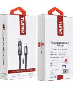 TUNIQ 60W USB-C zu USB-C Kabel 100cm - Schnellladekabel - With Display - Schwarz – Bild 2