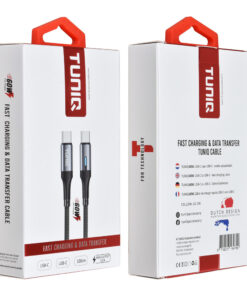 TUNIQ 60W USB-C zu USB-C - Schnellladekabel Kabel 100cm - Schwarz – Bild 2