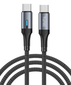 TUNIQ 60W USB-C zu USB-C - Schnellladekabel Kabel 100cm - Schwarz