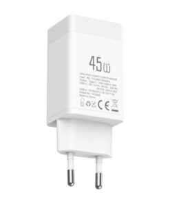 TUNIQ PD 45W GaN-Heimladegerät - Dual-Port mit USB-C auf iPhone-Kabel - Weiß – Bild 3
