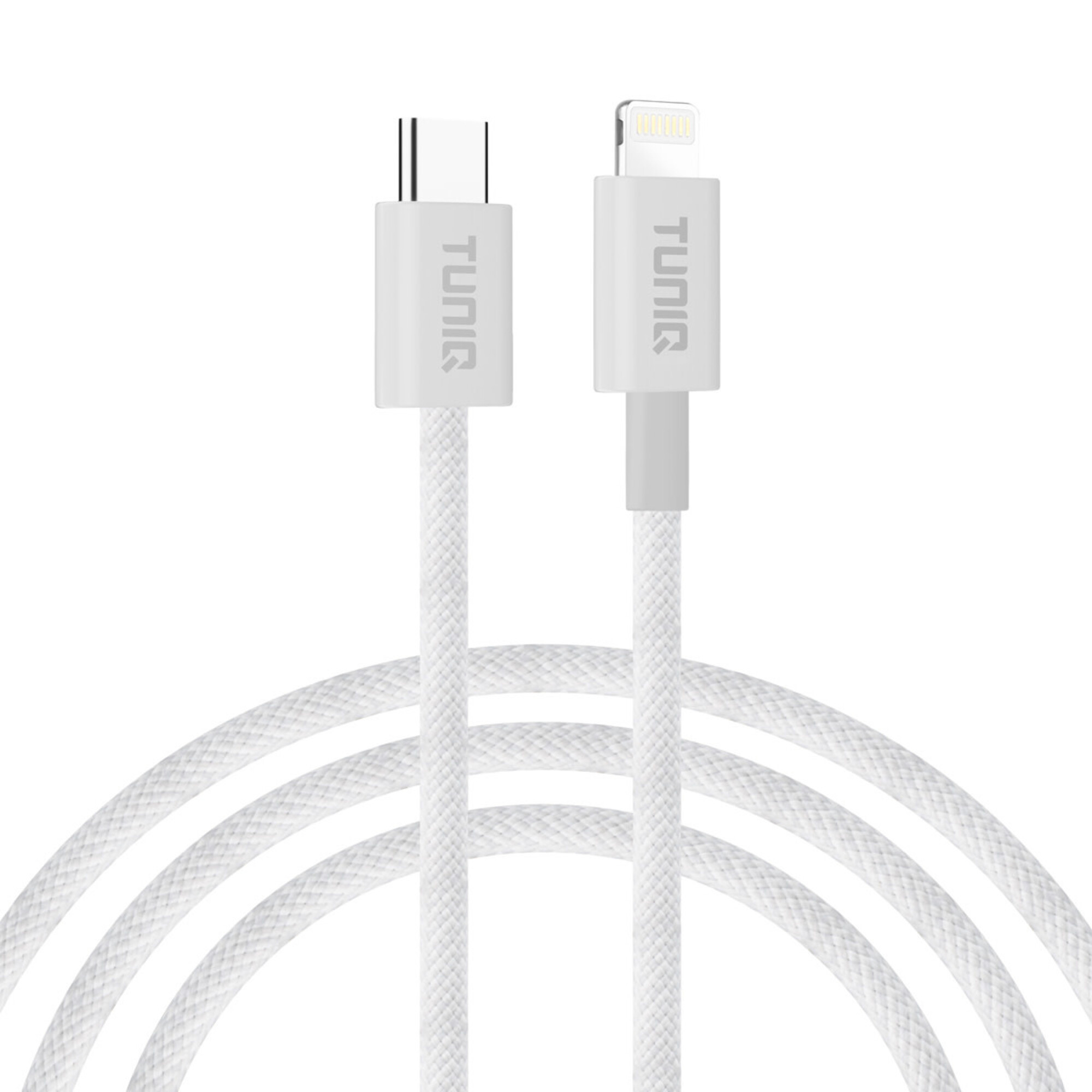 UNIQ geflochtenes USB-C zu Lightning Kabel in Weiss 200cm