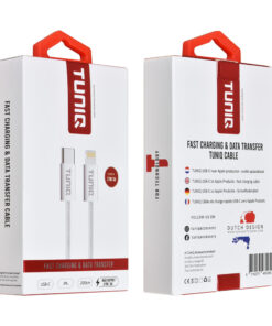 TUNIQ USB-C zu Lightning Kabel 200cm - Schnellladekabel - Weiß – Bild 2