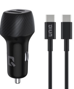 UNIQ Accessory 2,4 A und 36 Watt Dual-Port-Schnellladegerät fürs Auto – mit USB-Typ-C-Kabel