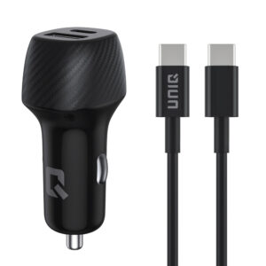 UNIQ Accessory 2,4 A und 36 Watt Dual-Port-Schnellladegerät fürs Auto – mit USB-Typ-C-Kabel