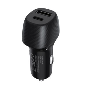 UNIQ Accessory 2.4A 36 Watt Dual-Port-Auto-Schnellladegerät - USB - USB Typ-C - Schwarz